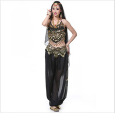 Sequins Tank Top Lantern Long Pants 2 pcs set Belly Dance Costumes Dancewear NEW