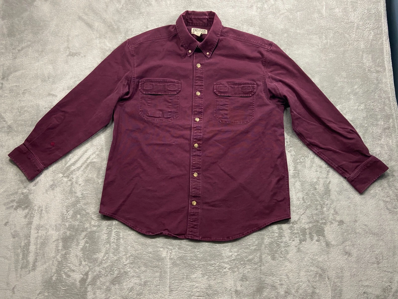 Duluth Trading Co Shirt Men's Extra Large Red Canvas Long Sleeve Trucker Outdoor