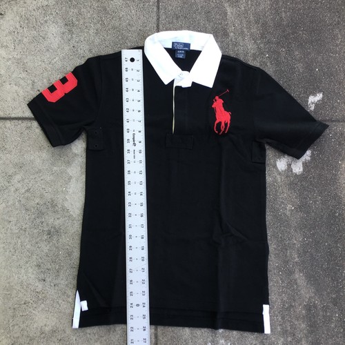 Polo Ralph Lauren Shirt XL (18-20) Youth Rugby Short Sleeve Black #3 - Picture 6 of 9