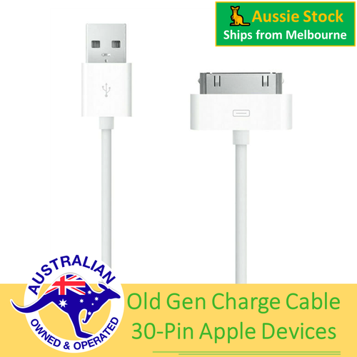 🦘 Old Gen 30-Pin Data Charge Cable 1m Apple Devices iPhone iPod iPad AU Stock - Picture 2 of 5