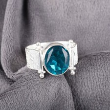 Apatite Gemstone 925 Sterling Silver Ring Handmade Jewelry Ring Gift For Wife