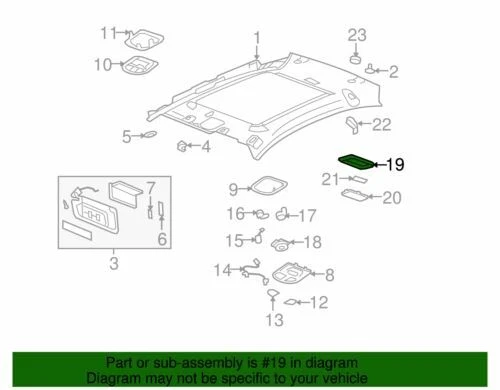 Original GM 2007 Saturn Aura Green Line XE LT Panel Conjunto Lámpara Domo 15276622 Foto 2 de 2