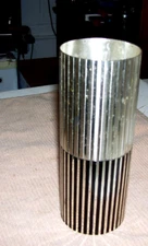 WMF, Germany. Ikora striped vase in silver plate Mid-20th century.