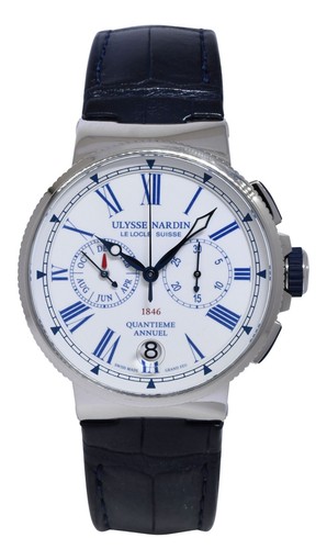 Ulysse Nardin Marine Chronograph Annual Calendar Steel 43mm Watch B/P 1533-150 - 第 11/11 張圖片