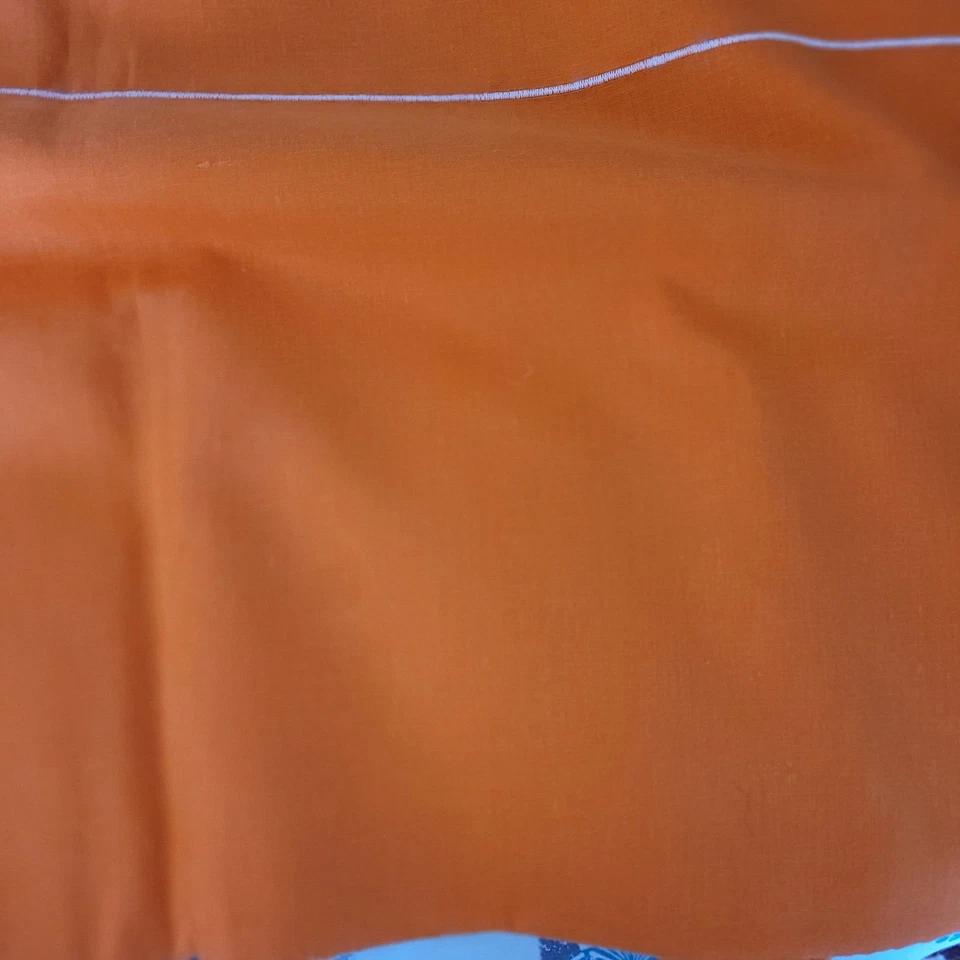 DRAP ORANGE VINTAGE 2 PERS +DRAP HOUSSE ANNEE 70 - Photo 2/2