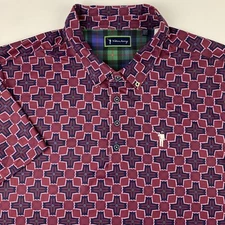 William Murray Golf Polo Shirt Mens XL X-Large Geometric Print Multicolor
