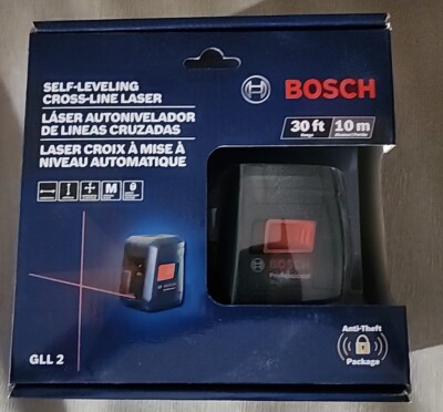 New BOSCH self Leveling Cross Line Laser 30 Ft GLL 2 Mount Lightweight