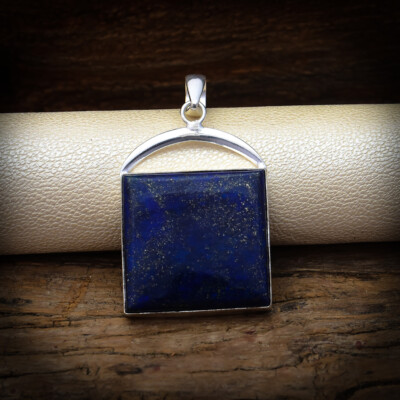 Splendid Blau Lapislazuli Edelstein 925 Sterlingsilber Handmade Anhänger RT-12