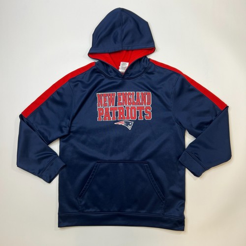 New England Patriots Hoodie Youth Kids XXL 2XL Blue Fleece Lined NFL Sweatshirt - Picture 2 of 9