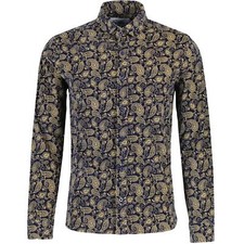 MENS RETRO MOD 60s 70s PENNY COLLAR PAISLEY PRINT CORD SHIRT Kinfauns MC1059