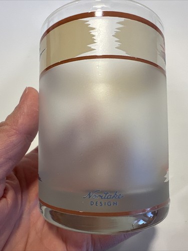 Noritake Design Raindance Glass Short Glassware Tumbler Southwest 12 oz Vintage - Picture 3 of 6