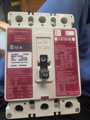 Cutler Hammer FD3150K molded case 150amp circuit breaker