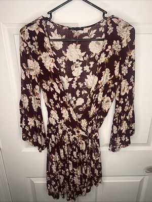 American Eagle Women's Bell 3/4 Sleeve Too With Tie Around Waist Sz. S, Sm Snag