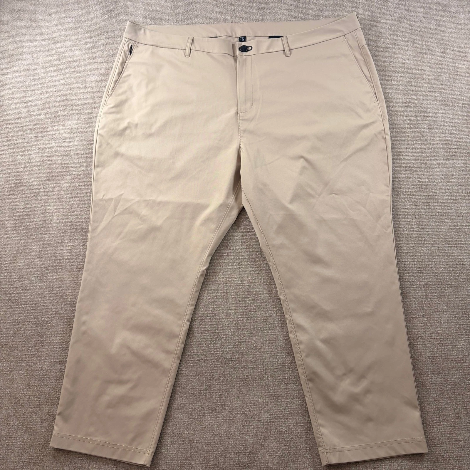 Public Rec Pants Mens 44x25 Khaki Beige Tapered Fit Golf Performance Stretch