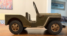 Vintage 1960s Tonka US Army Jeep GR 2-2431 Pressed Steel - 10" x 5.25" x 3.5"