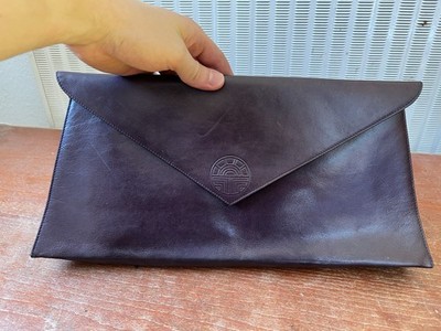 Louis Féraud Damen Clutch Leder Bordeaux Rot Tasche Magnetverschluss