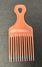 Vintage Pink Goody Lift Comb Hair Pick with Handle Retro Hair Care USA Peach Dip