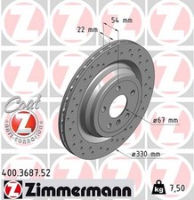 2x ZIMMERMANN Bremsscheibe SPORT Z 400.3687.52 f&uuml;r MERCEDES C292 W166 KLASSE GLE
