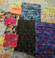 Laurel Burch Lot Of 8 Pieces Cotton Fabric HTF Flying Colors ii  Laurel Land