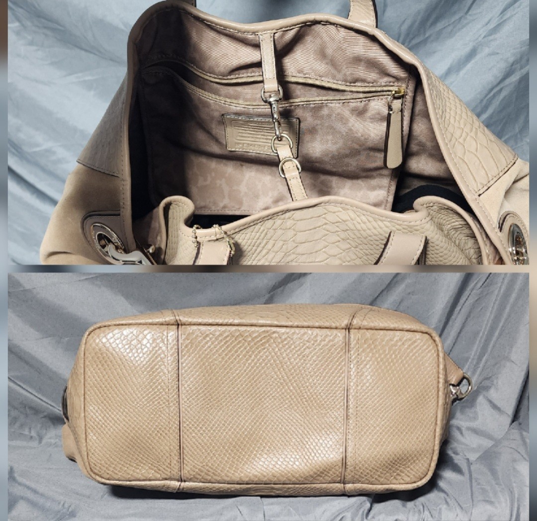 Coach Hadley Extra Large Tote Bag Python Embossed… - image 5