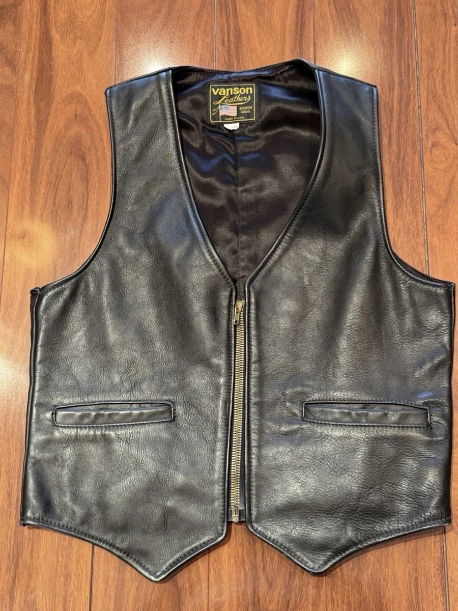 Vanson Black Leather Outer Shell Coats, Jackets & Vests for Men