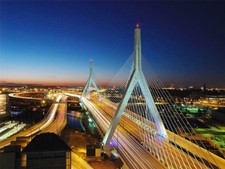 ZAKIM BUNKER HILL MEMORIAL BRIDGE GLOSSY Cityscape Poster Photo 24x36