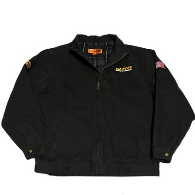 CornerStone Jacket Mens L Black Duck Canvas Flannel Lined Workwear Heavy Duty