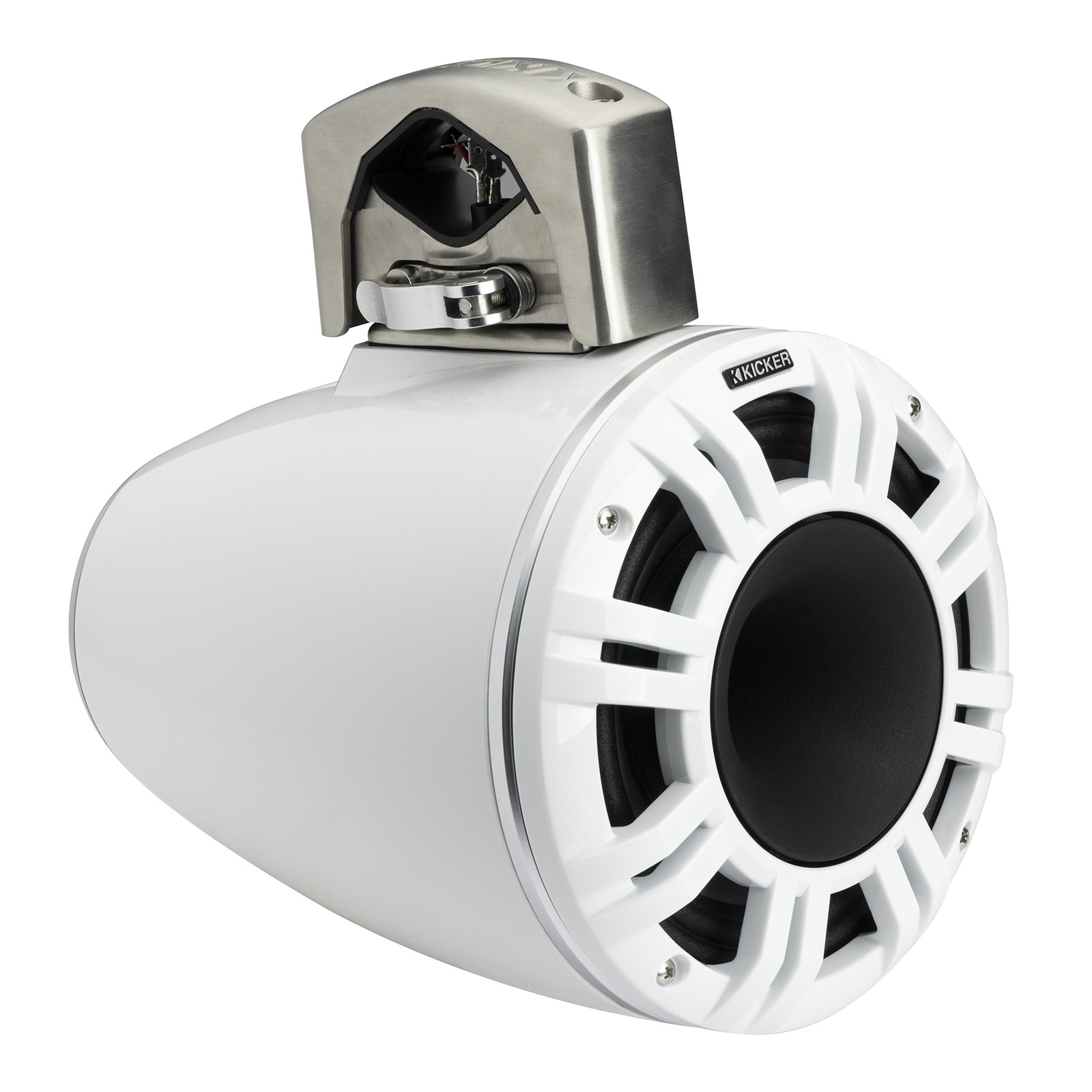 4) Kicker 51KMTCXL8W 8" White Marine Wakeboard Tower Speakers+Receiver+Amplifier