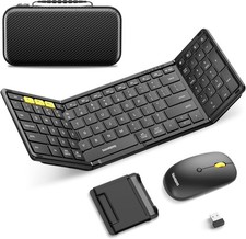 Foldable Keyboard and Mouse, Folding Bluetooth Keyboard Combo, 2.4G  BT5.0 x...