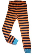 Hanna Andersson Striped Pajama Pants Size 130 8 Girl Boy Orange Black Organic