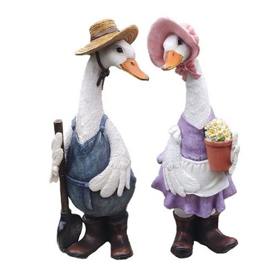 Wetterfeste Ente Garten Statuen Blickfang Outdoor Ornamente für Rasen