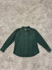 Woolrich Expedition Chamois Cotton Button Up Shirt Men s XL Dark Pine Green VTG