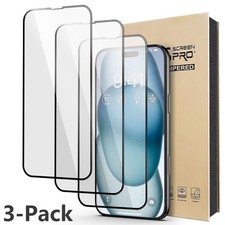 3 Pack Tempered Glass Screen Protector Guard Saver For iPhone 15 Pro Max 15 Plus