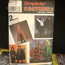Cape Robe Tunic Kids S M L Simplicity 8270 Halloween Costumes Uncut Pattern 1993