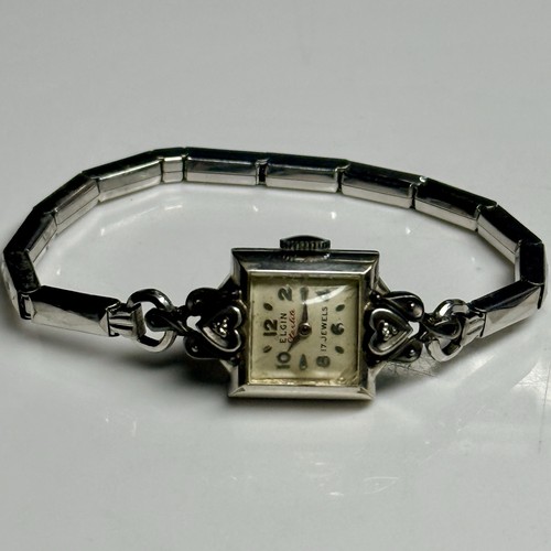 Vintage Elgin Ladies 17 Jewel Mechanical Watch 1940s 10K Gold Filled Bracelet
