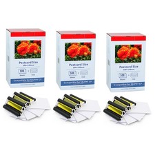 3 PCS Fits Canon Selphy CP1300 KP-108IN 3115B001 Ink Toner 4"X6" Photo Paper Set
