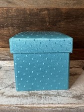 Aqua / Teal Polka Dot Tie Set Pocket Square Cufflinks Gift Box