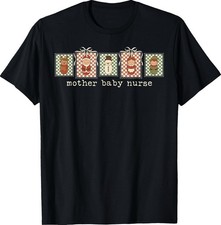 Coquette Mother Baby Nurse Stamp Bow Christmas Postpartum T-Shirt