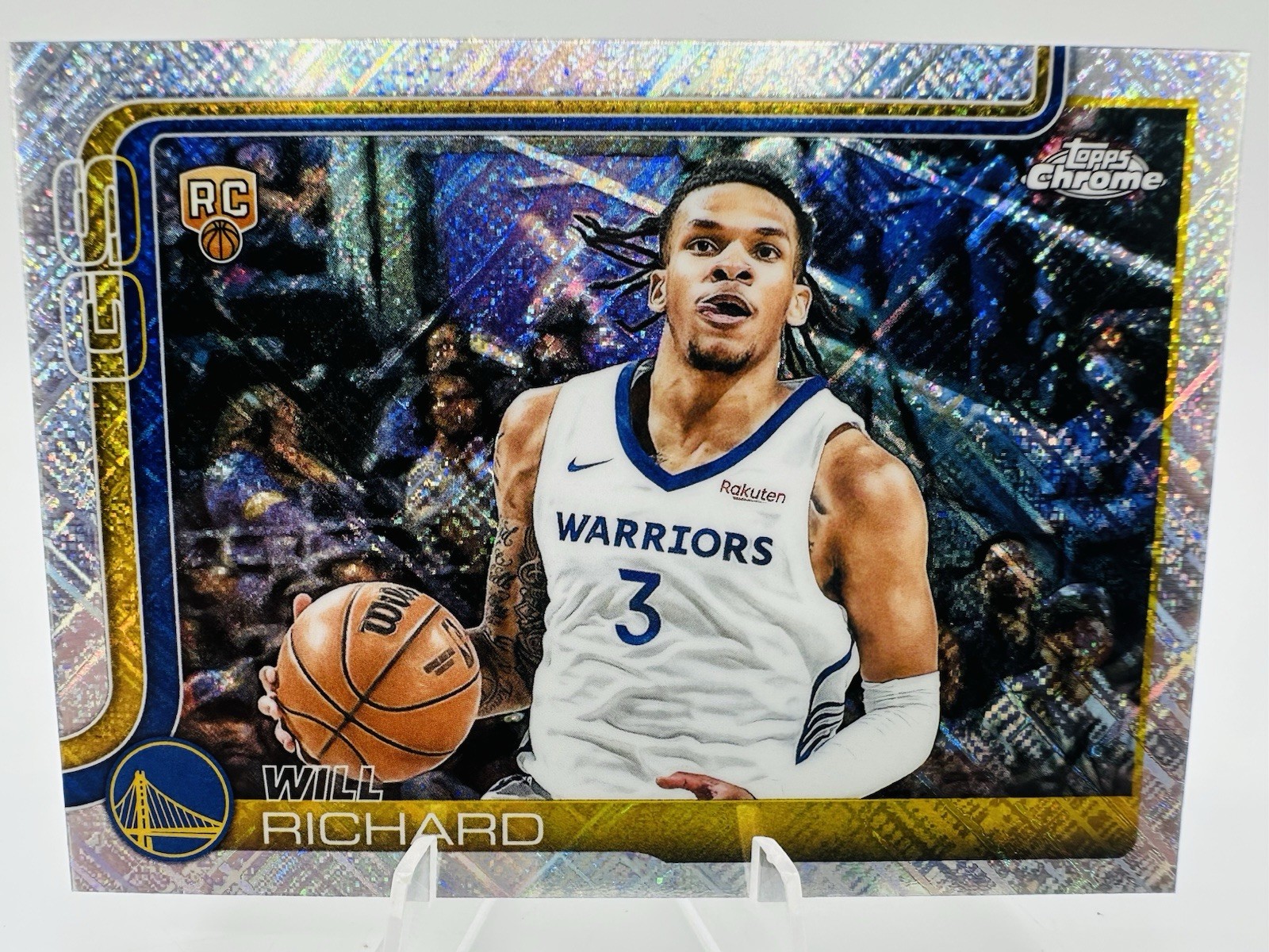 2025 Topps Chrome Will Richard SKYLIGHT Refractor RC #287 Golden State Warriors