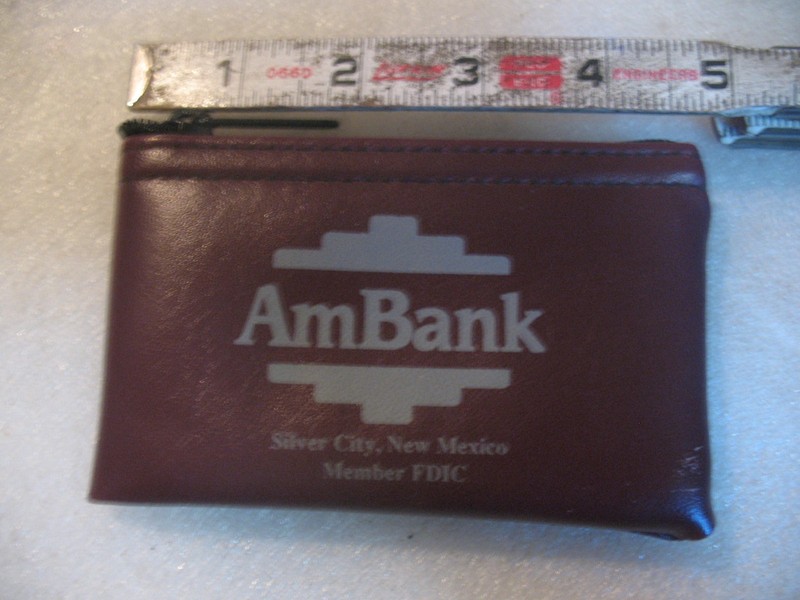 AmBank - Silver City, New Mexico - Small 3"x5" Zipper BANK Deposit MONEY BAG