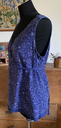 ¡COSAS BLANCAS! TALLA 16! BONITO TOP TÚNICA VERANO AZUL! ¡100% ALGODÓN! En muy buena condición - Imagen 3 de 7