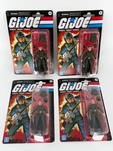 GI Joe Grunt Action Figure Lot Hasbro Retro Collection Robert Graves MOC x4