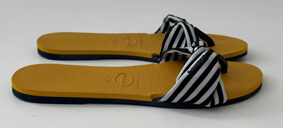 Шлепанцы женские HAVAIANAS размер 9/10 США St. Tropez сине-белая морская ткань - Изображение 2 из 4