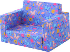 Toddler Couch, 2-In-1 Soft Kids Couch Bed Fold Out, Toddler Chairs Comfy for Boy