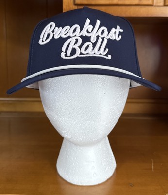 Pacific Headwear Breakfast Ball Golf Rope Hat Navy W/White Embroidered Logo/Rope