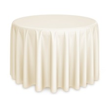 20 Pack 132" Round Wedding Banquet Polyester Fabric Tablecloths - Ivory