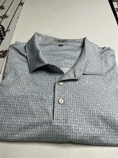 Peter Millar Summer Comfort Performance Short Sleeve Polo All Over Design Sz XXL