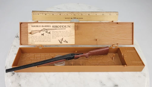 Vintage MARX Gun- Toy Miniature Double Barrel Shot Gun Replica Toy Cap & Box