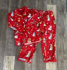 Nick Nora reindeer dog holiday pj set Large