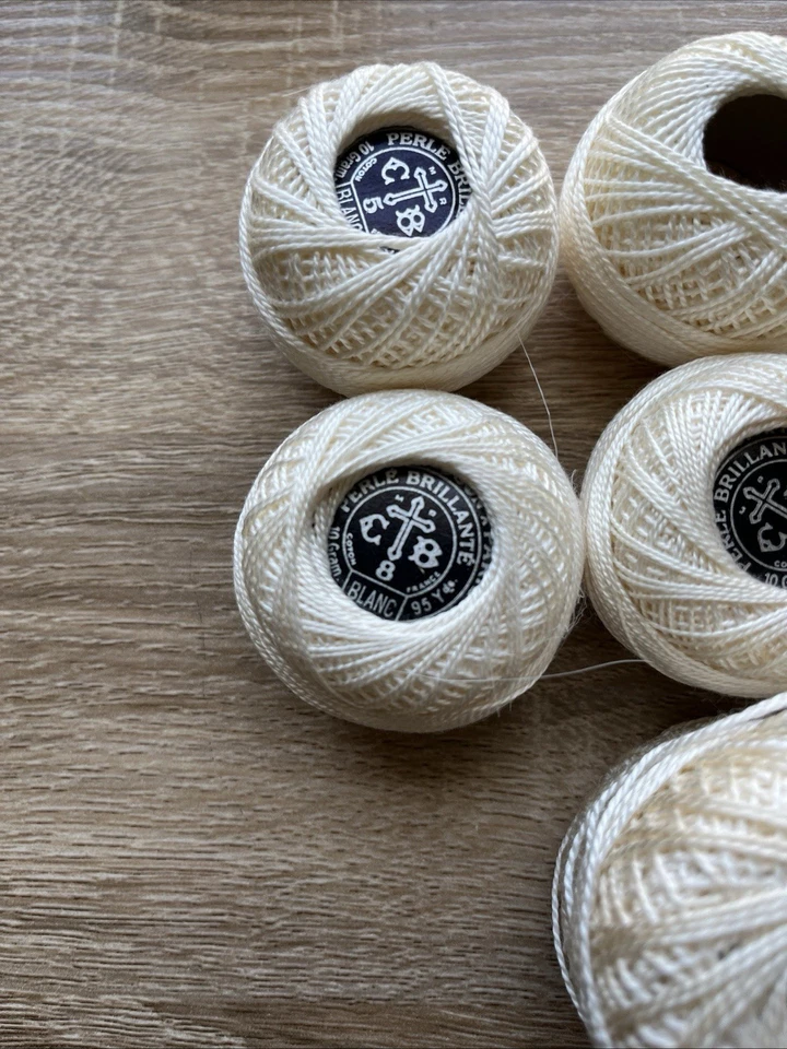 Lote de 6 carretes, hilo de bordar brillo perlado de 10 gramos, Hardanger, Francia Foto 2 de 4